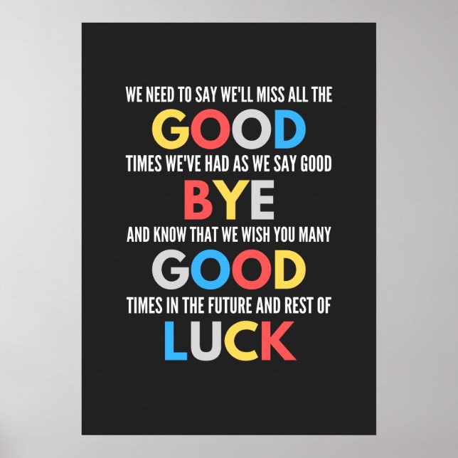 Póster Gracioso Despediéndose De Adiós (Frente)