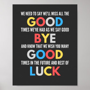 Póster Gracioso Despediéndose De Adiós