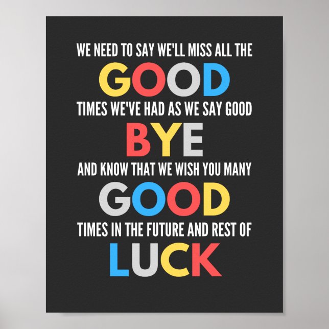 Póster Gracioso Despediéndose De Adiós (Frente)