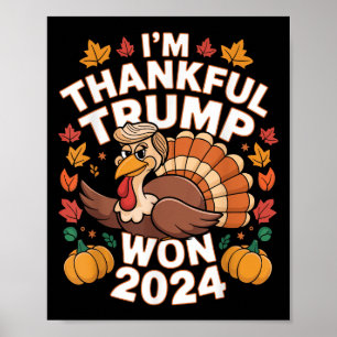 Póster Gracioso Día de Gracias de Trump Gracias Trump Gan