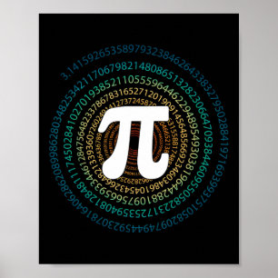 Póster Gracioso Día Pi 3.14 Pi Espiral Math Geek Student