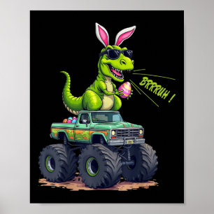 Póster Gracioso Dinosaurio de Pascua Bruh - Caza de Huevo