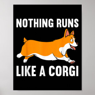 Póster Gracioso Diseño Corgi Para Hombres Mujeres Niños M