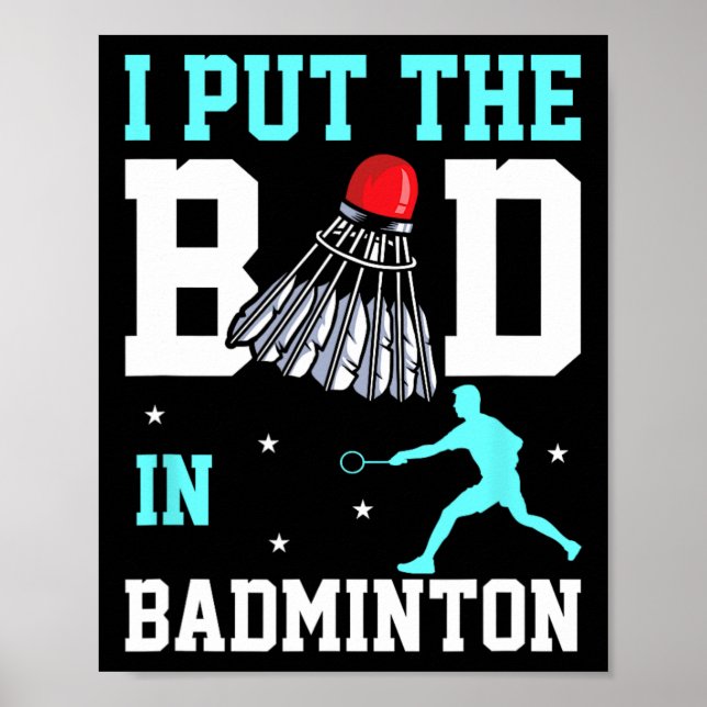 Póster Gracioso Diseño De Badminton - Ich Bin Das Bad En  (Frente)