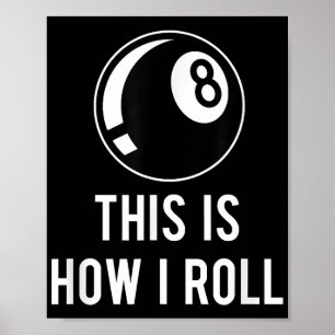 Póster Gracioso Diseño De Billares Para Jugadores De Pisc