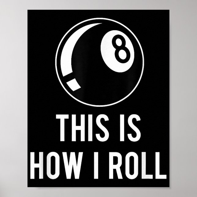 Póster Gracioso Diseño De Billares Para Jugadores De Pisc (Frente)