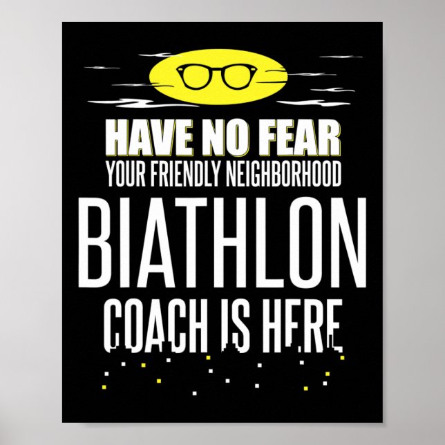 Póster Gracioso Diseño De Entrenadores De Biatlón - ¡No T (Frente)