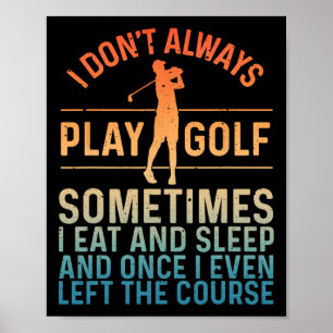 Póster Gracioso Diseño De Golf Para Hombres Jugadoras De 
