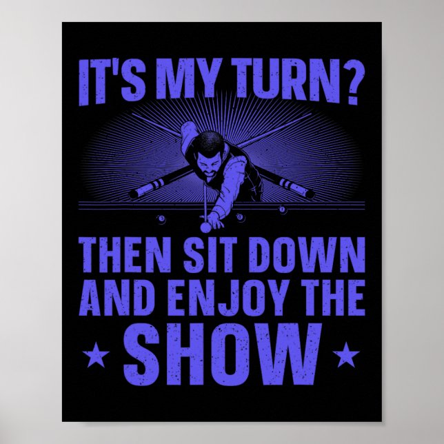 Póster Gracioso Diseño De La Piscina De 8 Ball Para Hombr (Frente)