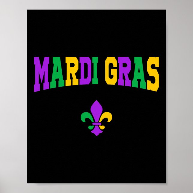 Póster Gracioso disfraz de carnaval de Mardi Gras para ho (Frente)
