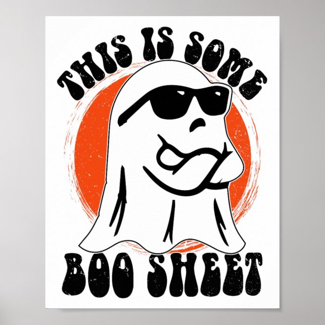 Póster Gracioso disfraz De Fantasma De Boo De Halloween E (Frente)