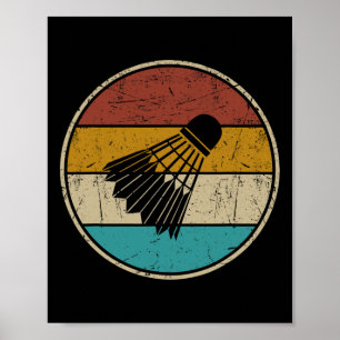Póster Gracioso Dminton Shuttle Vintage Retro Para Hombre