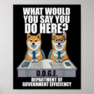 Póster Gracioso Doge Meme D.o.e., Departamento De Gobiern