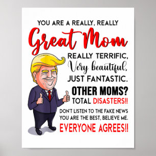 Póster Gracioso Donald Trump Eres Una Madre Realmente Gen