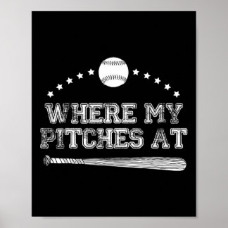 Póster Gracioso Donde Mis Pisos En El Regalo De Softball