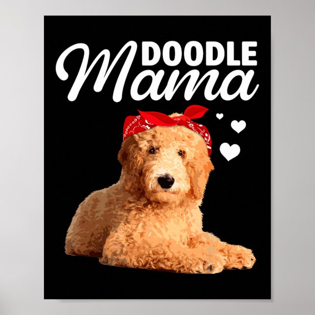 Póster Gracioso Doodle Mama Design Para Mamá Mujeres Gold (Frente)