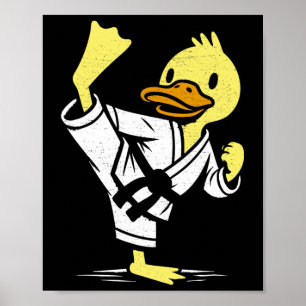 Póster Gracioso Duck Karate Martial Arts Memes Co. Duck K