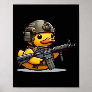 Póster Gracioso Duck Tactical Rubber Duck Militar Yellow 