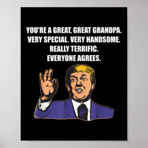 Póster Gracioso el mejor abuelo de Trump que todos estén