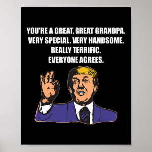 Póster Gracioso el mejor abuelo de Trump que todos estén 