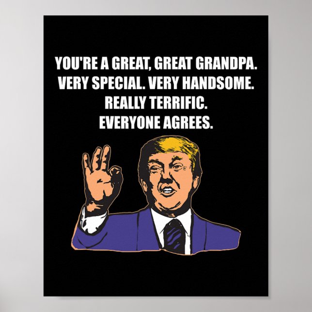 Póster Gracioso el mejor abuelo de Trump que todos estén  (Frente)