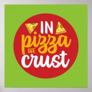 Póster Gracioso En La Pizza Nos Arrojamos La Cocina Retro