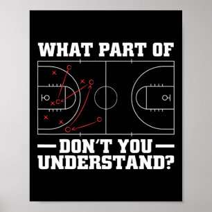 Póster Gracioso entrenador de básquetbol para hombres dia