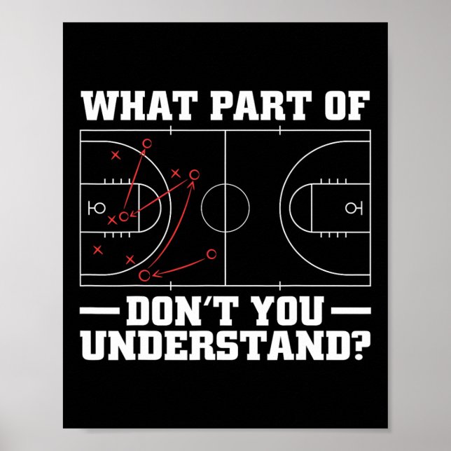 Póster Gracioso entrenador de básquetbol para hombres dia (Frente)