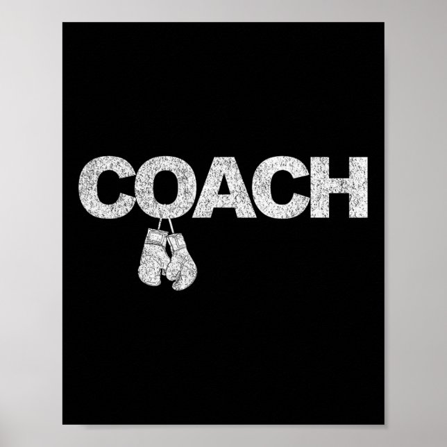Póster Gracioso entrenador de boxeo Retro 1 (Frente)