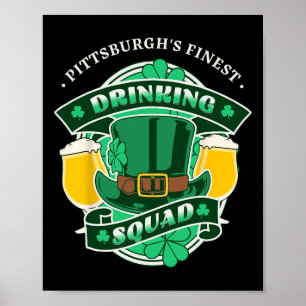 Póster Gracioso Escuadrón de Beber Pittsburgh que coincid