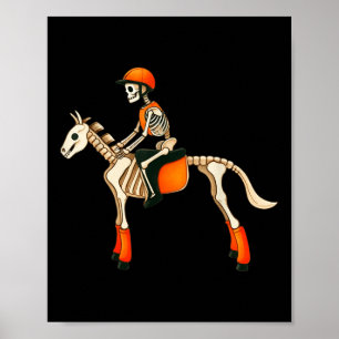 Póster Gracioso esqueleto Caballo montando disfraces de H