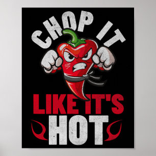 Póster Gracioso estilo picante chile karate diseño humor 