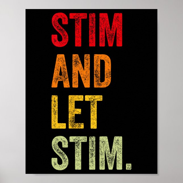 Póster Gracioso Estim Y Que Estim Autism Awareness Mes Me (Frente)