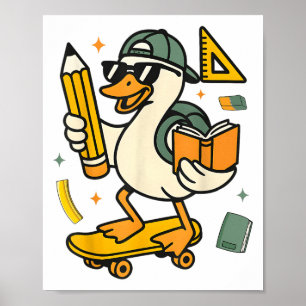 Póster Gracioso estúpido Goose Cute Duck De Vuelta Al Pro
