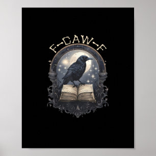 Póster Gracioso F-Caw-F Cuervo Pájaro Decir Gráfico Retro