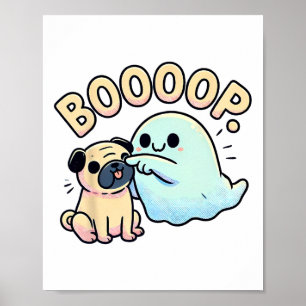 Póster Gracioso fantasma de Halloween Boop tonterías de p