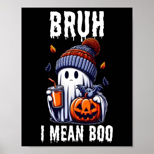 Póster Gracioso Fantasma De Halloween. Me refiero A Boo J (Frente)