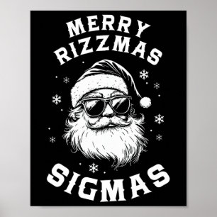 Póster Gracioso Feliz Rizzmas Sigmas Escuela de Adolescen