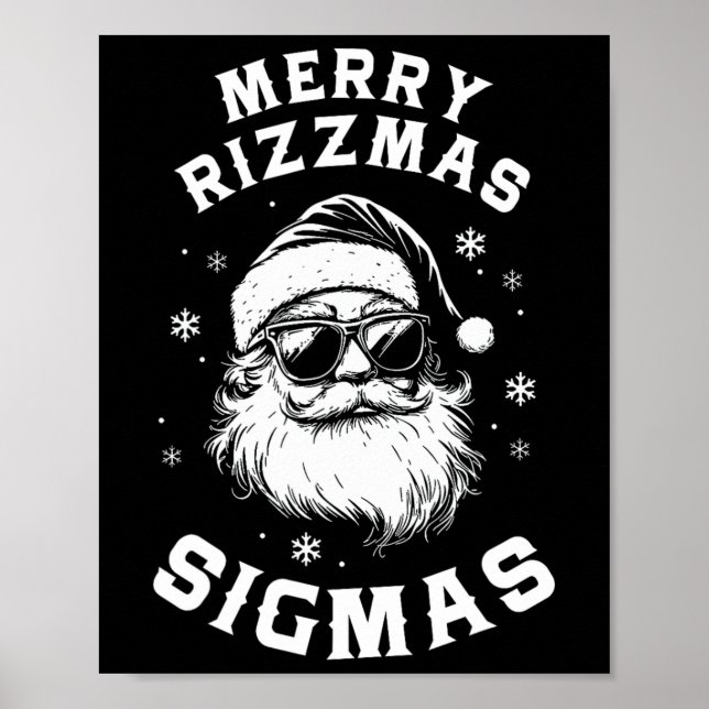 Póster Gracioso Feliz Rizzmas Sigmas Escuela de Adolescen (Frente)