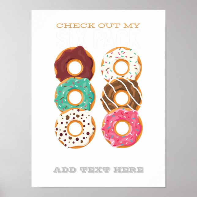 Póster Gracioso Fitness Checkout My SIX Pack Donuts Fat (Frente)