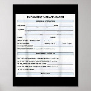 Póster Gracioso formulario de solicitud de empleo Office
