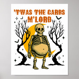 Póster Gracioso Fue El Carbs M'lord Skeleton Retro Spooky