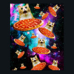 Póster Gracioso gatito de pizza espacial<br><div class="desc">¡Diseño divertido y loco para los regalos más frescos!</div>