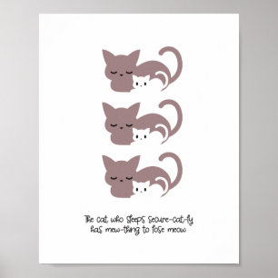 Póster Gracioso gato durmiente y el Notepad Art I
