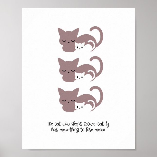 Póster Gracioso gato durmiente y el Notepad Art I (Frente)