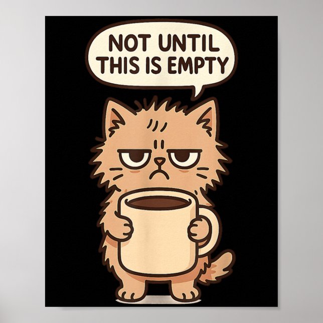 Póster Gracioso Gato Grumpy Café Amante No Mortalidad S (Frente)