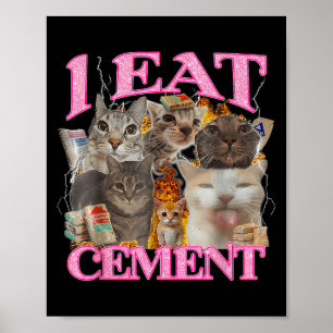 Póster Gracioso gato meme me como un animal de citas japo