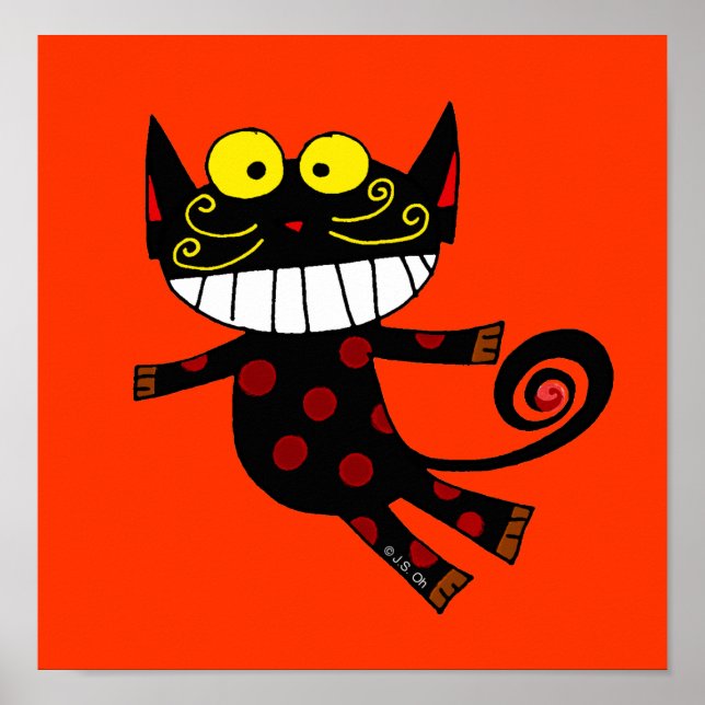Póster Gracioso gato negro (Frente)