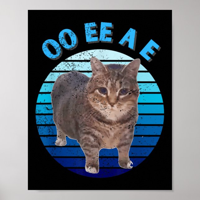 Póster Gracioso Gato Oi Oi Uiaa En El Oiia (Frente)
