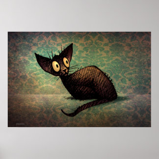 Póster Gracioso gato oriental negro